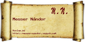 Messer Nándor névjegykártya