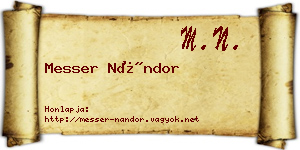 Messer Nándor névjegykártya